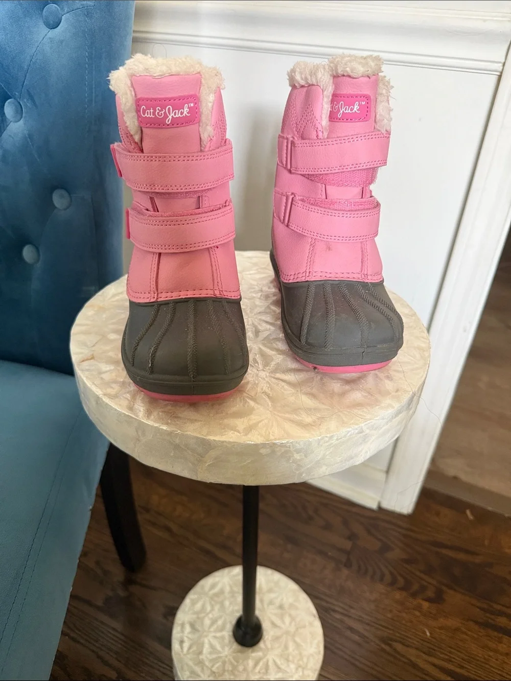 Cat & Jack Pink and Gray Waterproof Kids Snow Boots